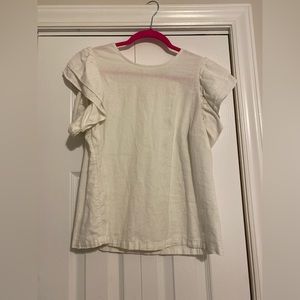 A New Day off-white flutter sleeve top - size large